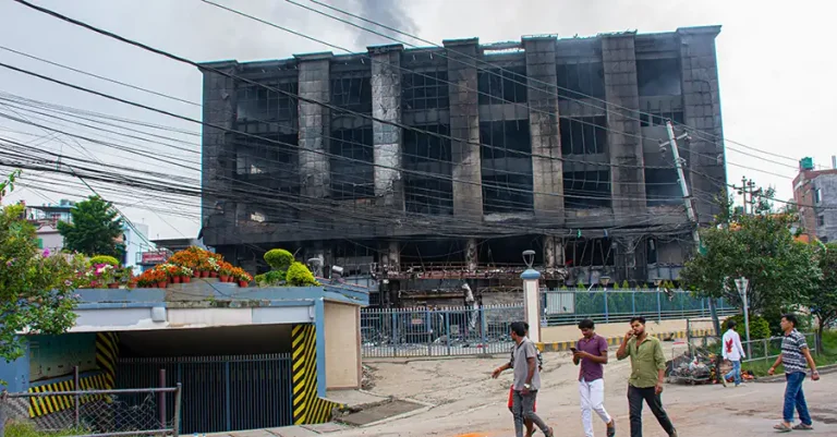 Nepal business attacks protest